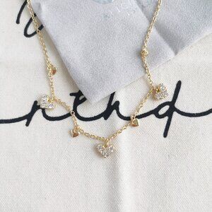 Alicia Bonnie Charm Necklace - Isabella - White Crystal Gold
